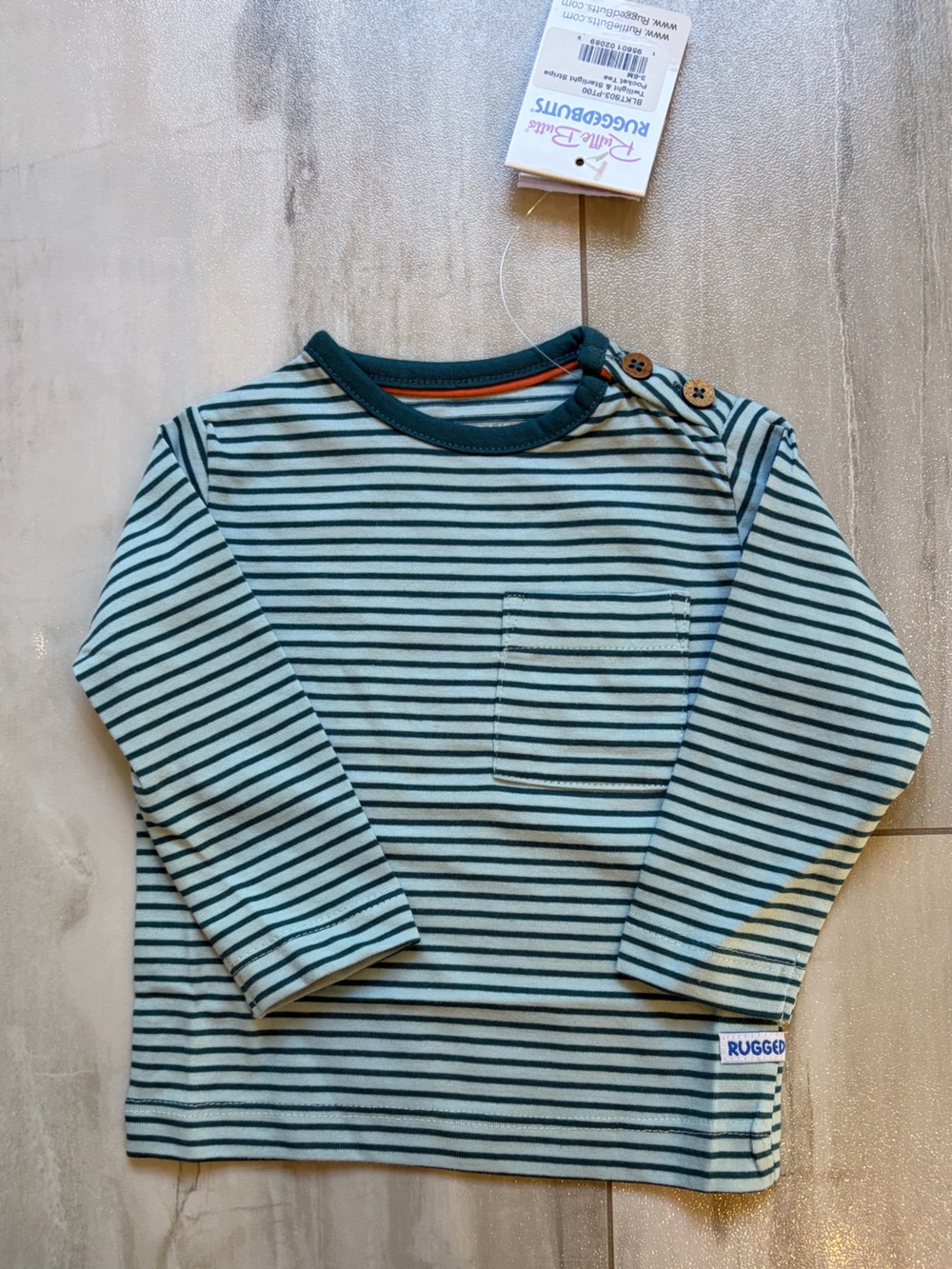 NWT RuggedButts Twilight & Starlight Striped Button Long Sleeve T-Shirt boys 3M